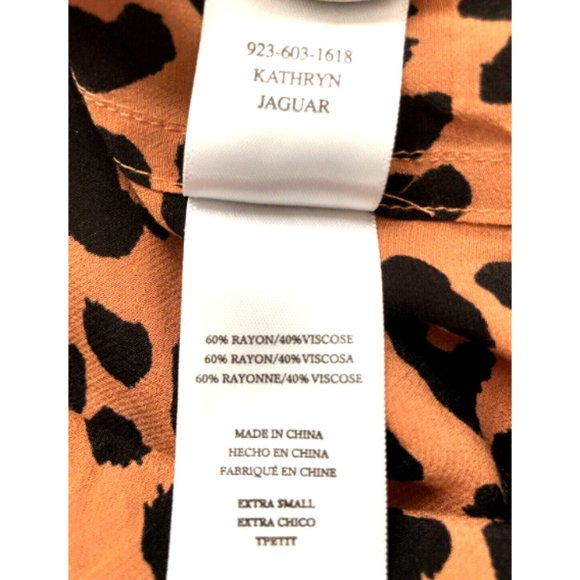 Rails Kathryn Blouse Brown Black Leopard Animal Print Medium - Picture 7 of 9